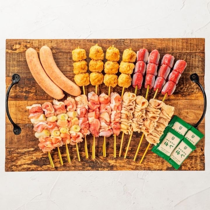Amazon.co.jp: 鶏肉専門店梅や 焼き鳥セット 6種類(44本)[バーベキュー
